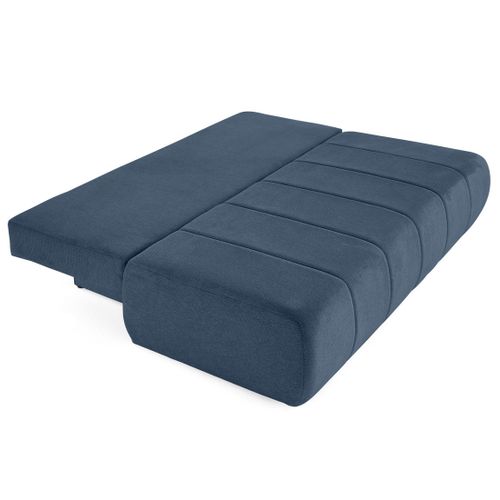 Canapé Droit Convertible 3 Places Harper En Tissu Texturé Bleu