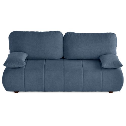 Canapé Droit Convertible 3 Places Harper En Tissu Texturé Bleu