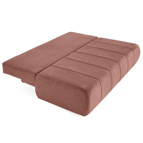 Canapé Droit Convertible 3 Places Harper En Tissu Texturé Rose