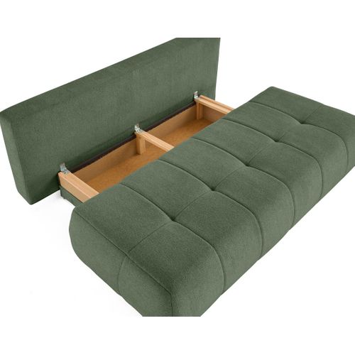 Canapé Droit Convertible 3 Places Bowie En Tissu Texturé Vert