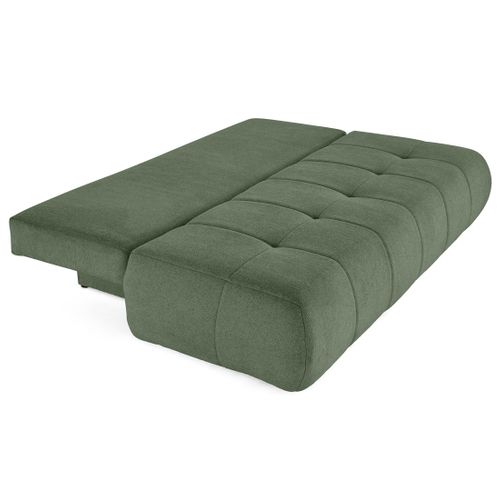 Canapé Droit Convertible 3 Places Bowie En Tissu Texturé Vert