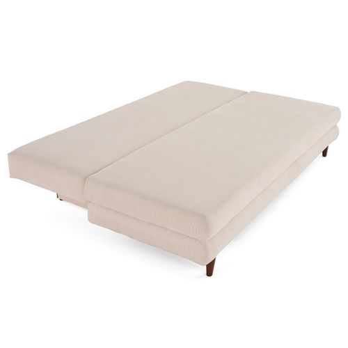 Canapé Droit Convertible 3 Places Wonder En Velours Côtelé Beige