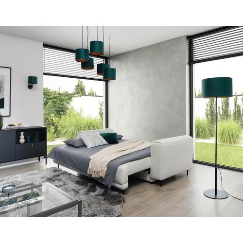 Maddie - Canapé Droit 3 Places Convertible Avec Coffre En Tissu Bouclette