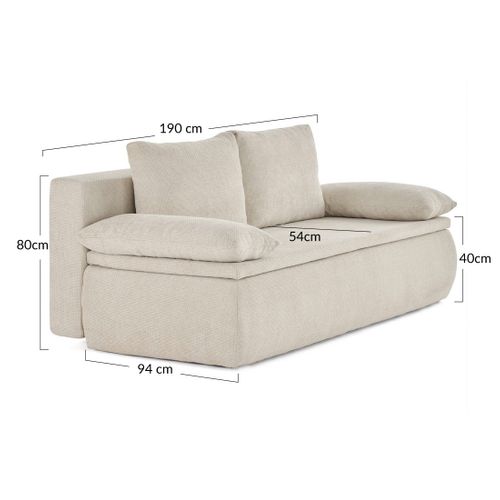 Canapé Droit Convertible 3 Places Kurt En Velours Texturé Jaune