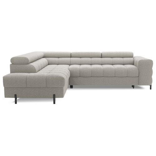 Canapé Angle Gauche Convertible 5 Places Elisa En Tissu Bouclette Taupe