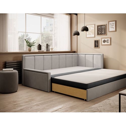 Canapé Droit Convertible 3 Places James En Velours Beige
