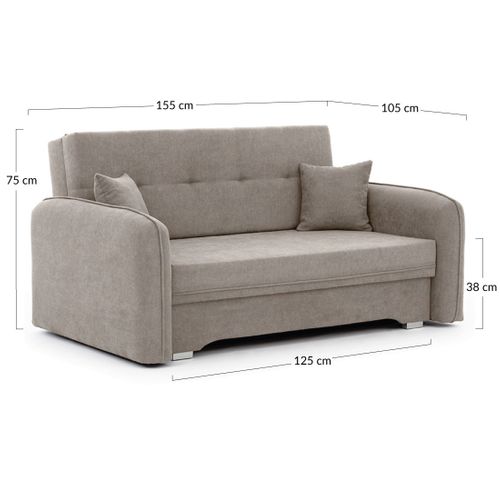 Canapé Droit Convertible 3 Places Michelle En Velours Vert