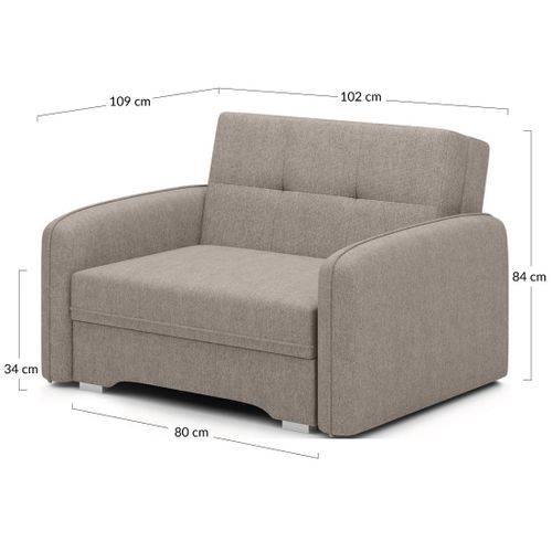 Michelle - Fauteuil Convertible Avec Coffre En Velours Gris Clair