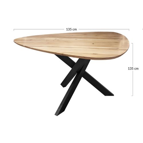 Makana - Table à Manger - Bois Massif D'acacia Et Métal - 6 Personnes