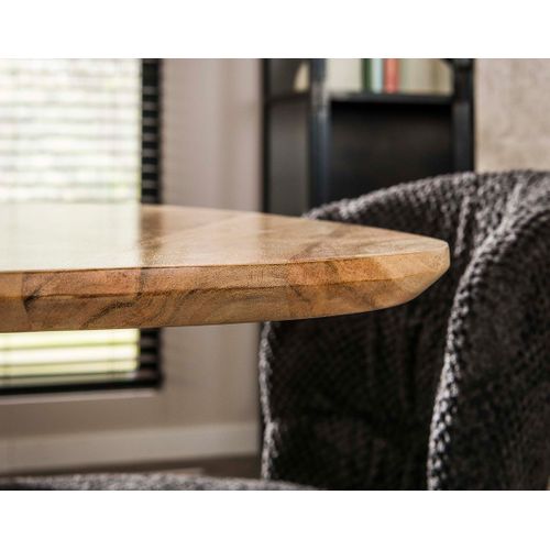 Makana - Table à Manger - Bois Massif D'acacia Et Métal - 6 Personnes