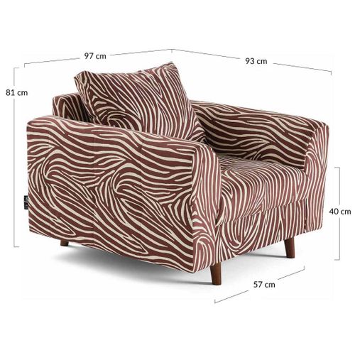 Rune - Fauteuil Zèbre En Velours