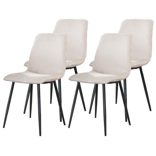 Iris - Lot De 4 Chaises - En Velours Côtelé Et Velours