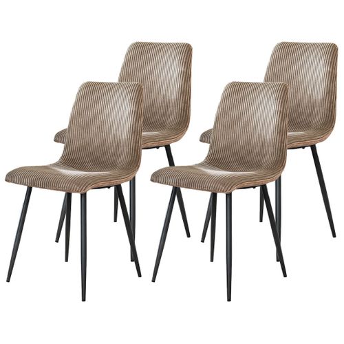Iris - Lot De 4 Chaises - En Velours Côtelé Et Velours