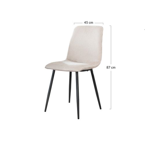 Iris - Lot De 4 Chaises - En Velours Côtelé Et Velours