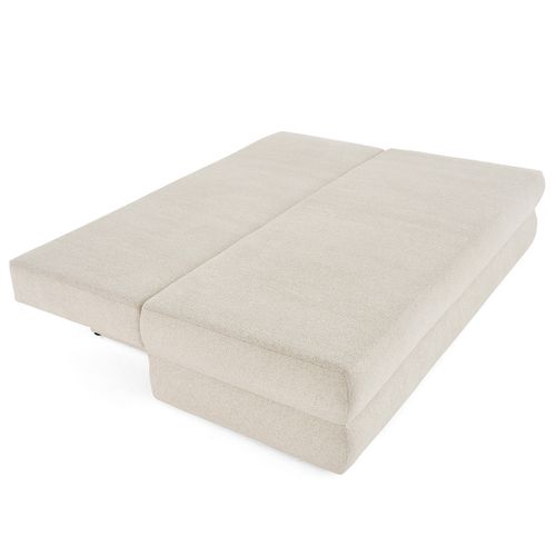 Canapé Droit Convertible 3 Places Nora En Tissu Texturé Beige