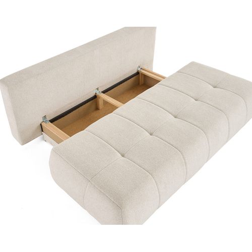 Canapé Droit Convertible 3 Places Bowie En Tissu Texturé Beige
