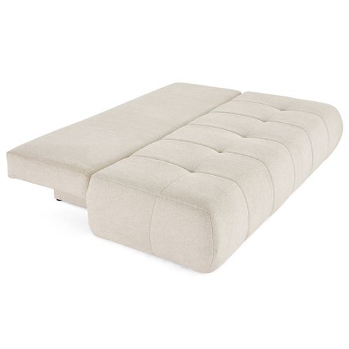 Canapé Droit Convertible 3 Places Bowie En Tissu Texturé Beige