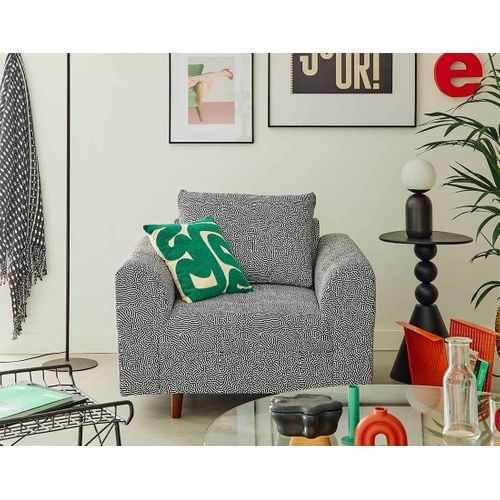 Rune - Fauteuil Motif Graphique En Velours