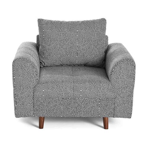 Rune - Fauteuil Motif Graphique En Velours