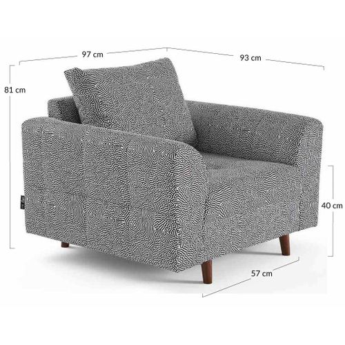 Rune - Fauteuil Motif Graphique En Velours