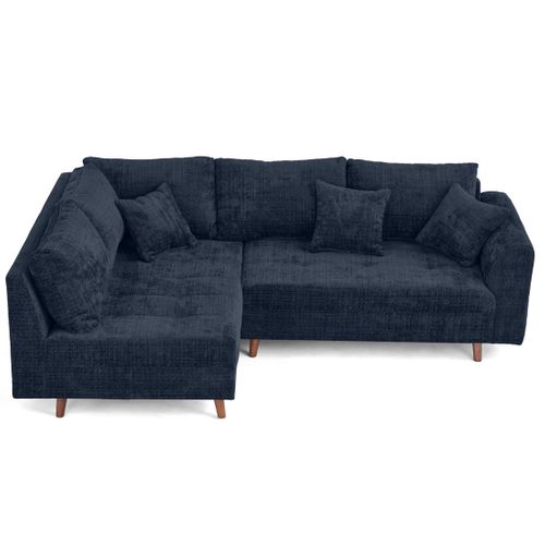 Rune - Canapé D'angle Gauche 4 Places En Velours Texturé