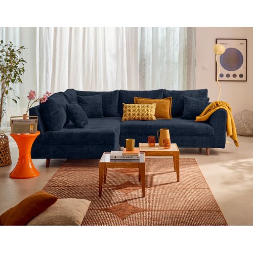 Rune - Canapé D'angle Gauche 4 Places En Velours Texturé