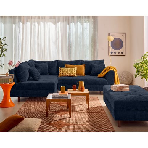 Rune - Canapé D'angle Gauche 4 Places En Velours Texturé