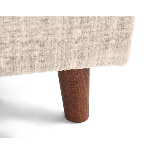 Rune - Canapé Panoramique D'angle Droit 7 Places En Velours Texturé Beige