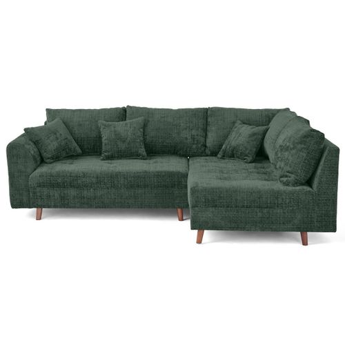 Rune - Canapé D'angle Droit 4 Places En Velours Texturé