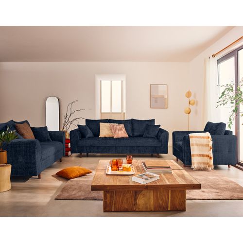 Rune - Canapé Droit 3 Places En Velours Texturé