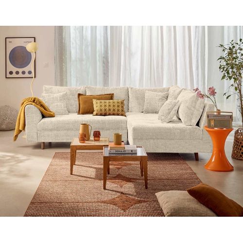 Rune - Canapé D'angle Droit 4 Places En Velours Texturé