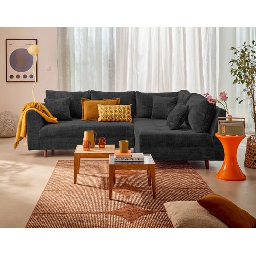 Rune - Canapé D'angle Droit 4 Places En Velours Texturé