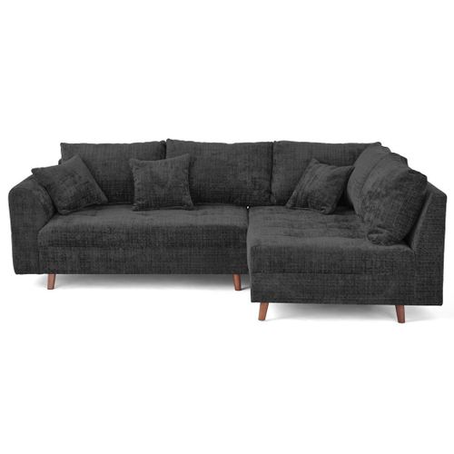 Rune - Canapé D'angle Droit 4 Places En Velours Texturé