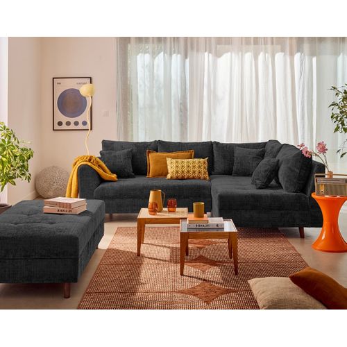 Rune - Canapé D'angle Droit 4 Places En Velours Texturé