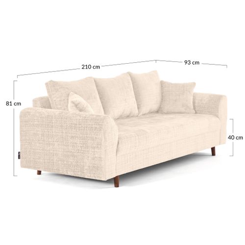 Rune - Canapé Droit 3 Places En Velours Texturé