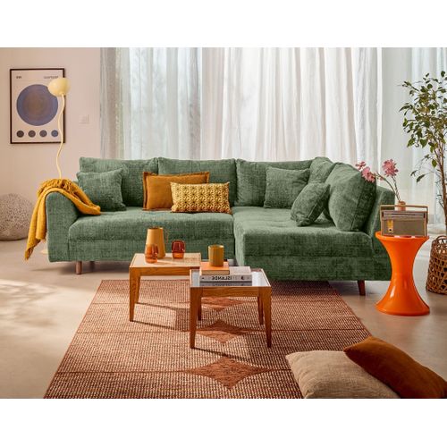 Rune - Canapé D'angle Droit 4 Places En Velours Texturé