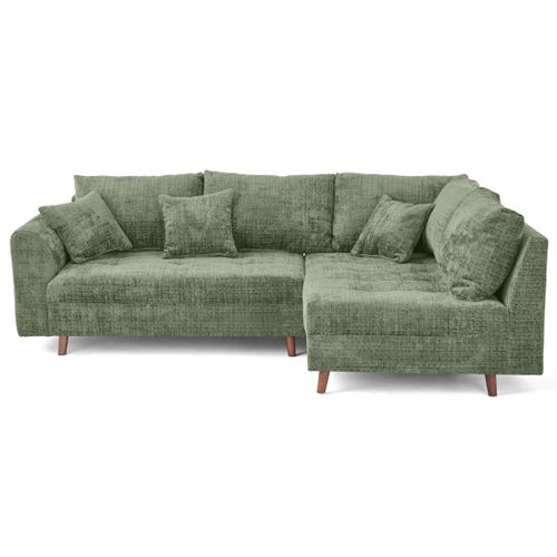 Rune - Canapé D'angle Droit 4 Places En Velours Texturé