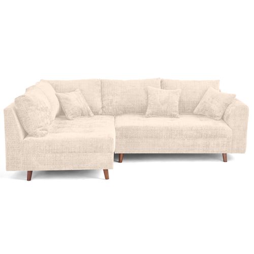 Rune - Canapé D'angle Gauche 4 Places En Velours Texturé