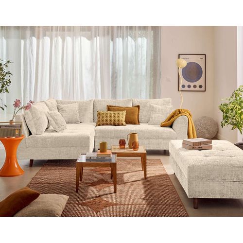 Rune - Canapé D'angle Gauche 4 Places En Velours Texturé