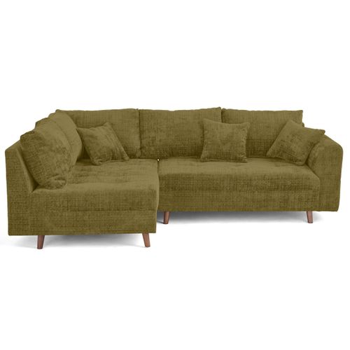 Rune - Canapé D'angle Gauche 4 Places En Velours Texturé