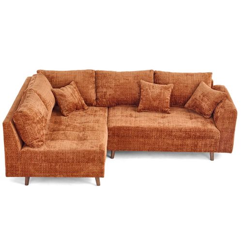 Rune - Canapé D'angle Gauche 4 Places En Velours Texturé