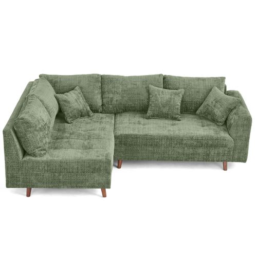 Rune - Canapé D'angle Gauche 4 Places En Velours Texturé