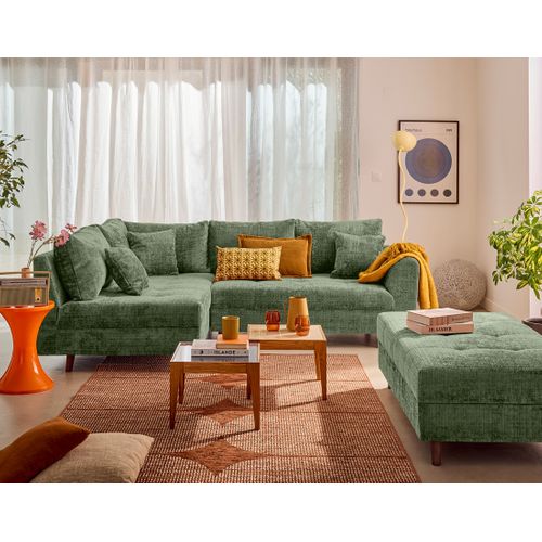 Rune - Canapé D'angle Gauche 4 Places En Velours Texturé