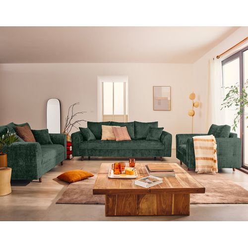 Rune - Fauteuil En Velours Texturé Vert