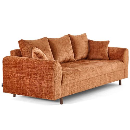 Rune - Canapé Droit 3 Places En Velours Texturé