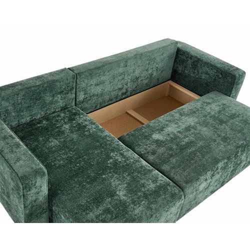 Topaze - Canapé D'angle Réversible 4 Places Convertible Avec Coffre En Velours à Relief Texturé