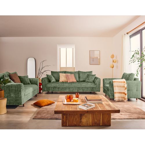 Rune - Canapé Droit 3 Places En Velours Texturé