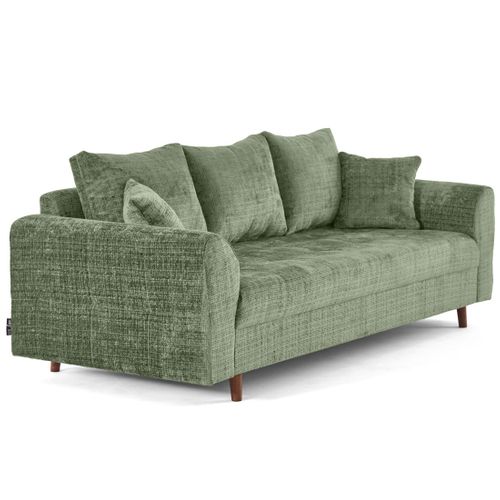 Rune - Canapé Droit 3 Places En Velours Texturé