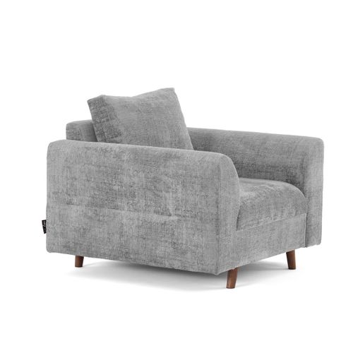 Rune - Fauteuil En Velours Texturé Gris