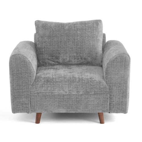Rune - Fauteuil En Velours Texturé Gris